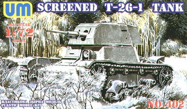 UM-MT 1/72 T-26-1 LIGHT TANK WITH CONICAL TURRET AND ADD-ON ARMOR Plastic Model Kit