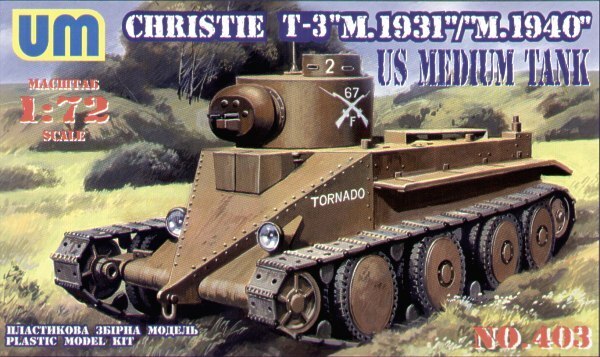 UM-MT 1/72 T-3 CHRISTIE - US MEDIUM TANK Plastic Model Kit