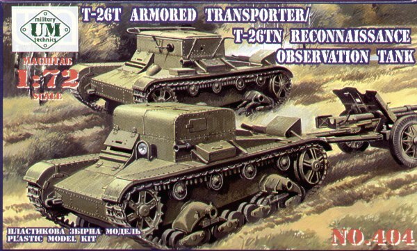 UM-MT 1/72 T-26-TN RECONNAISSANCE/OBSERVATION TANK/T-26-T ARMORED TRANSPORTER Plastic Model Kit