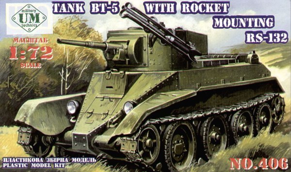 UM-MT 1/72 BT-5 TANK WITH ROCKET SYSTEM RS-132 mm Plastic Model Kit