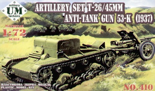 UM-MT 1/72 T-26T TANK w/ 45mm AT gun model 1937 (53-K) Plastic Model Kit