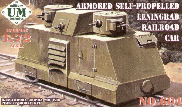 UM-MT 1/72 Armored Self-propelled Railroad car Leningrad Plastic Model Kit