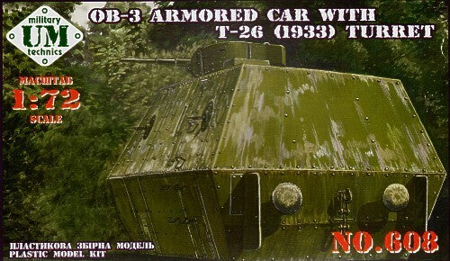 UM-MT 1/72 OB.-3 armored railway carriage with T-26 turret Plastic Model Kit