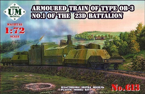 UM-MT 1/72 ARMORED TRAIN of type OB.-3 No 1, 23D Battalion Plastic Model Kit