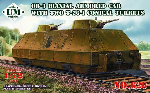 UM-MT 1/72 OB.-3 Biaxial armored car with two T-26-1 conical turrets Plastic Model Kit