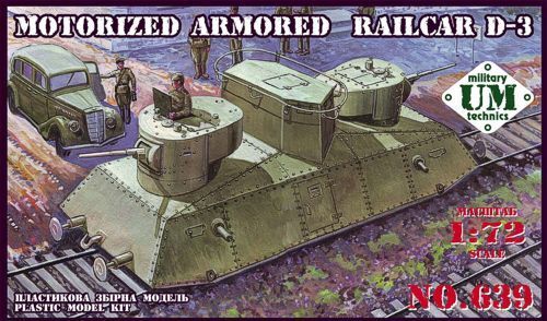 UM-MT 1/72 Motorized armored railcar D-3 Plastic Model Kit