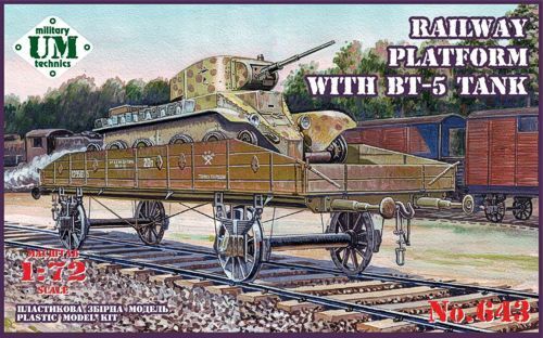 UM-MT 1/72 RAILWAY PLATFORM with BT-5 Tank Plastic Model Kit