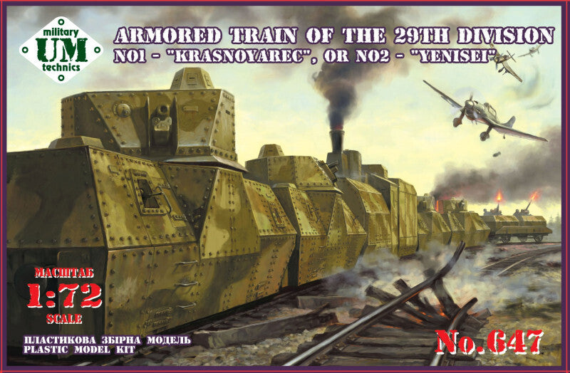 UM-MT 1/72 Armored train of the 29th-Division (1-"Krasnoyarec", 2-"YENISEY") Plastic Model Kit