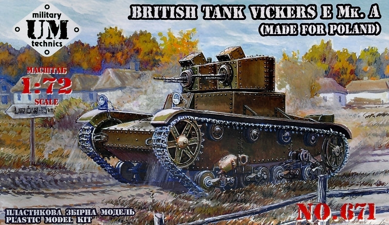 UM-MT 1/72 British Tank Vickers E Mk.A (made for Poland) - resin tracks Plastic Model Kit