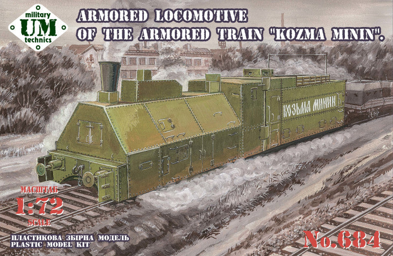 UM-MT 1/72 Armored Lokomotive of the armored train "Kozma Minin" Plastic Model Kit