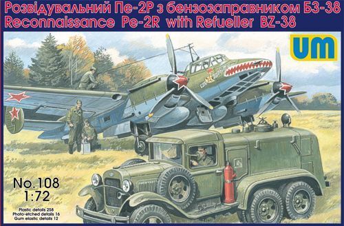 Unimodels 1/72 Reconnaissance Pe-2R with Refueller BZ-38 Plastic Model Kit