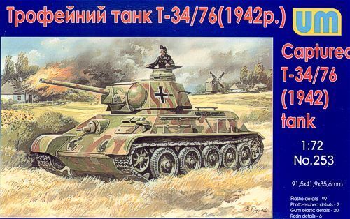 Unimodels 1/72 Captured T34/76 tank (1942) Plastic Model Kit