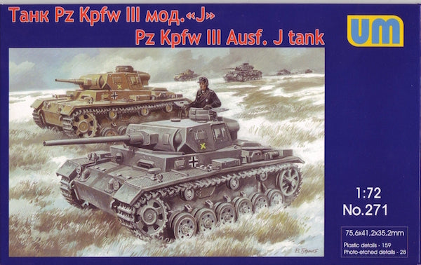 Unimodels 1/72 Tank PanzerIII Ausf J Plastic Model Kit