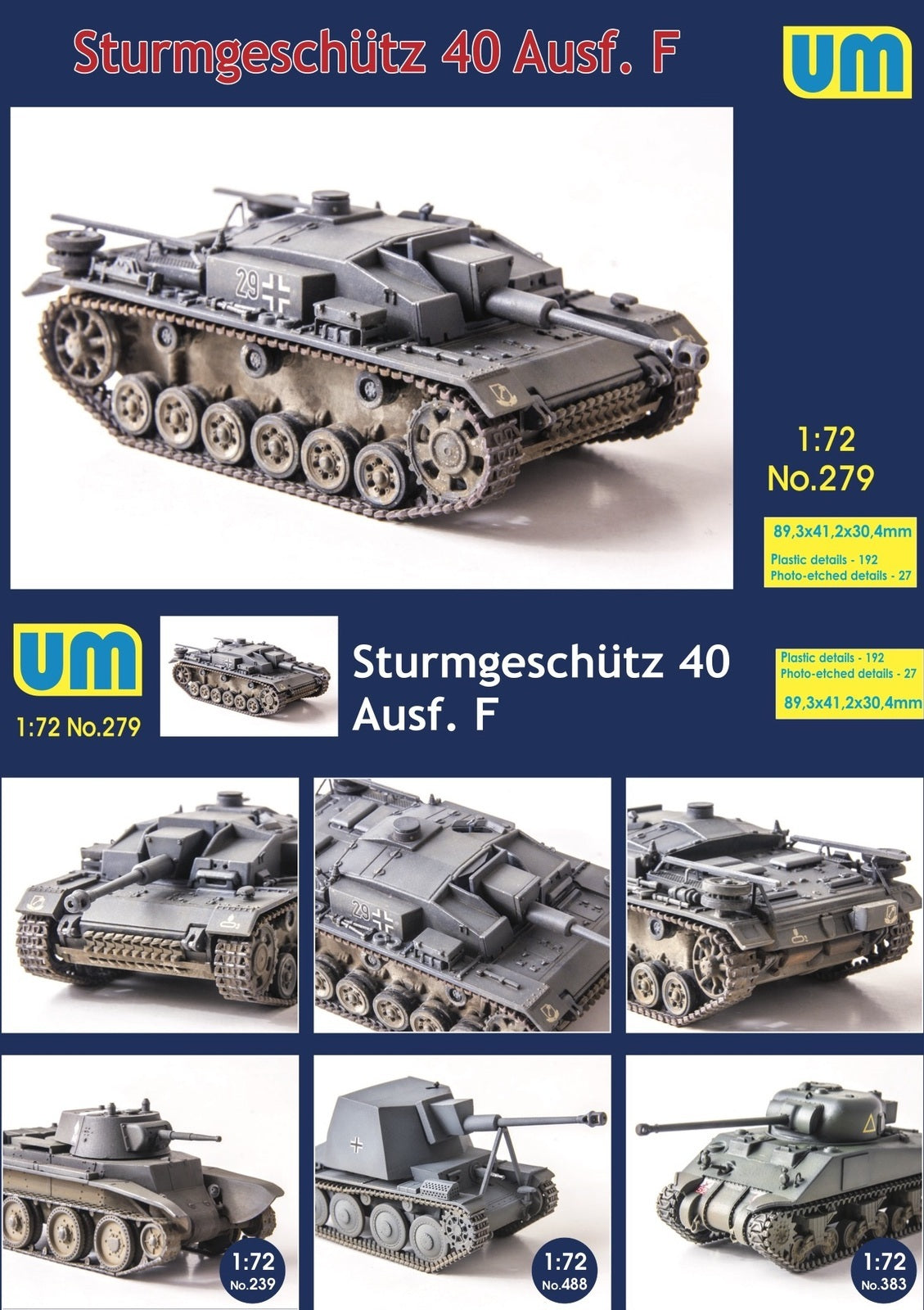 Unimodels 1/72 Sturmgeschutz 40 Ausf F Plastic Model Kit