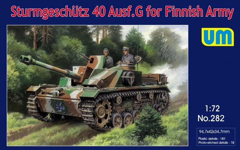 Unimodels 1/72 Sturmgeschutz 40 Ausf.G for Finnish Army Plastic Model Kit