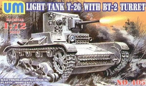 Unimodels 1/72 Light tank T-26/BT-2 Plastic Model Kit