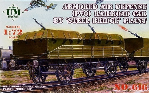 Unimodels 1/72 A.A.D.Railroad car by steel bridge Plastic Model Kit