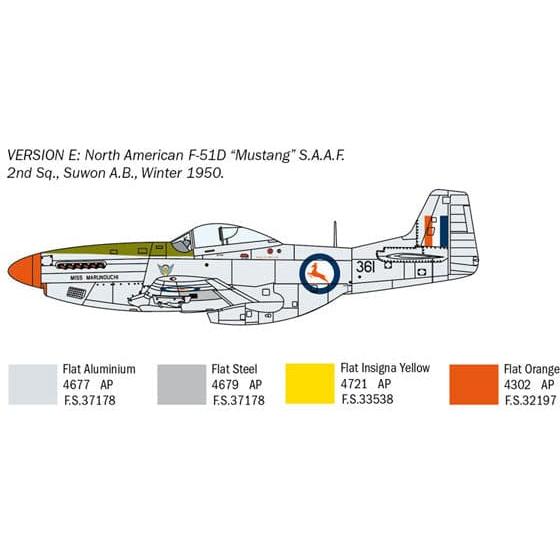 ITALERI 1/72 North American F-51D Mustang "Korean War" with Super Decal Sheet