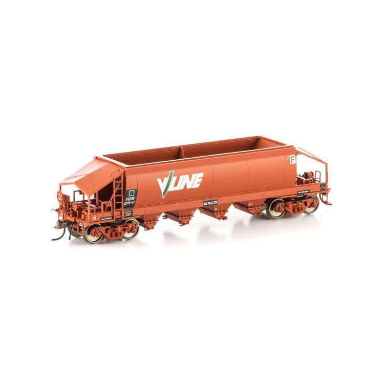 AUSCISION HO VHQF Quarry Hopper, Wagon Red with V/Line Logos - 4 Car Pack