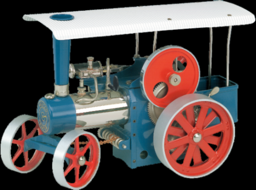 Wilesco D 495 Steam Traction Engine blue, with RC control