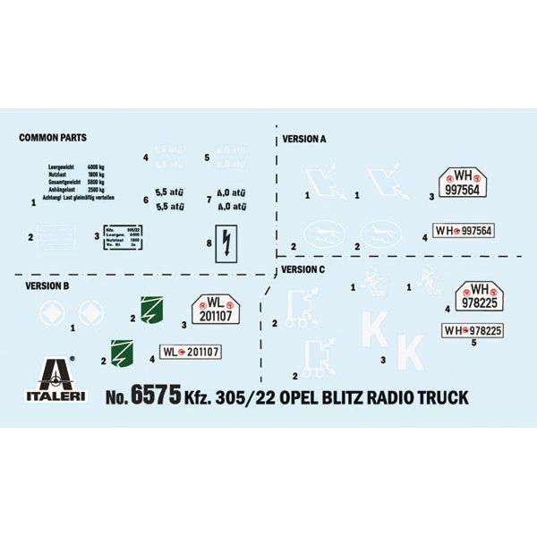 ITALERI 1/35 Opel Blitz Radio Truck