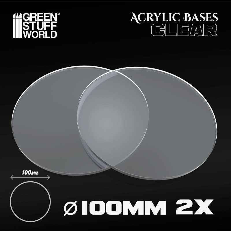 GREEN STUFF WORLD Acrylic Bases - Round 100 mm CLEAR