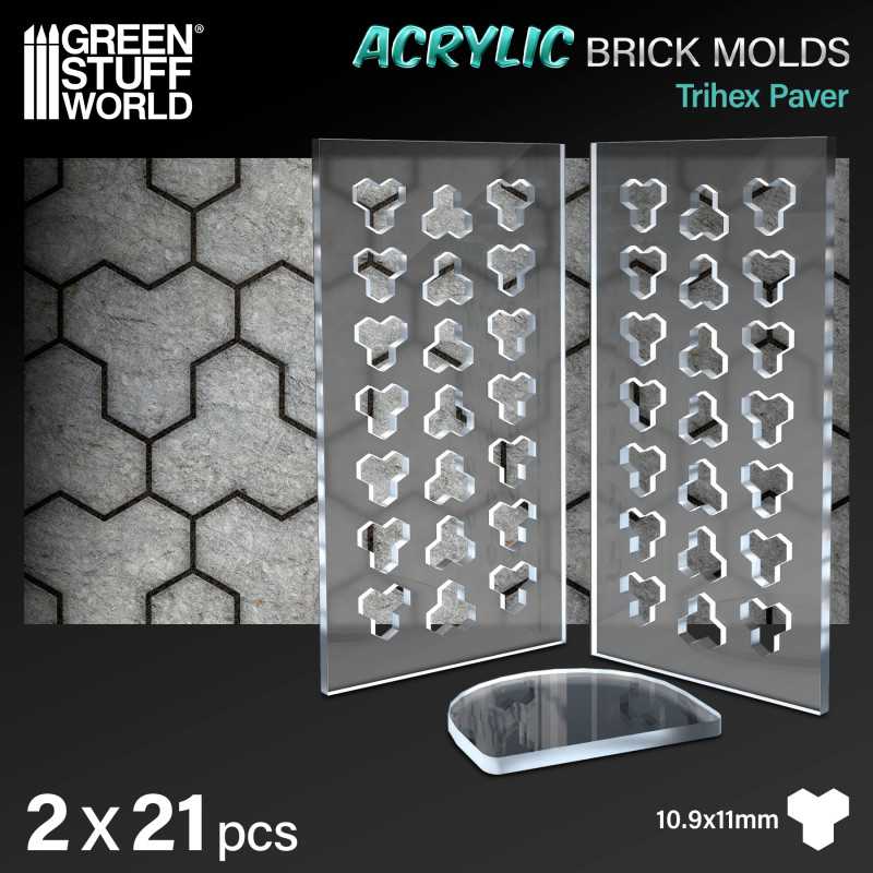 GREEN STUFF WORLD Acrylic molds - Trihex Paver