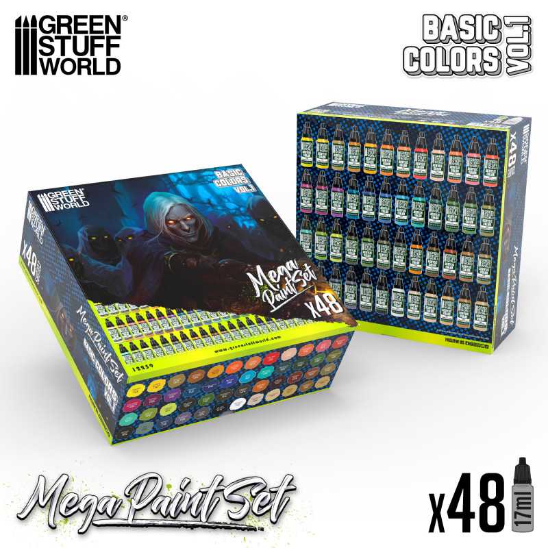 GREEN STUFF WORLD Basic Mega Paint Set - Vol. 1.0