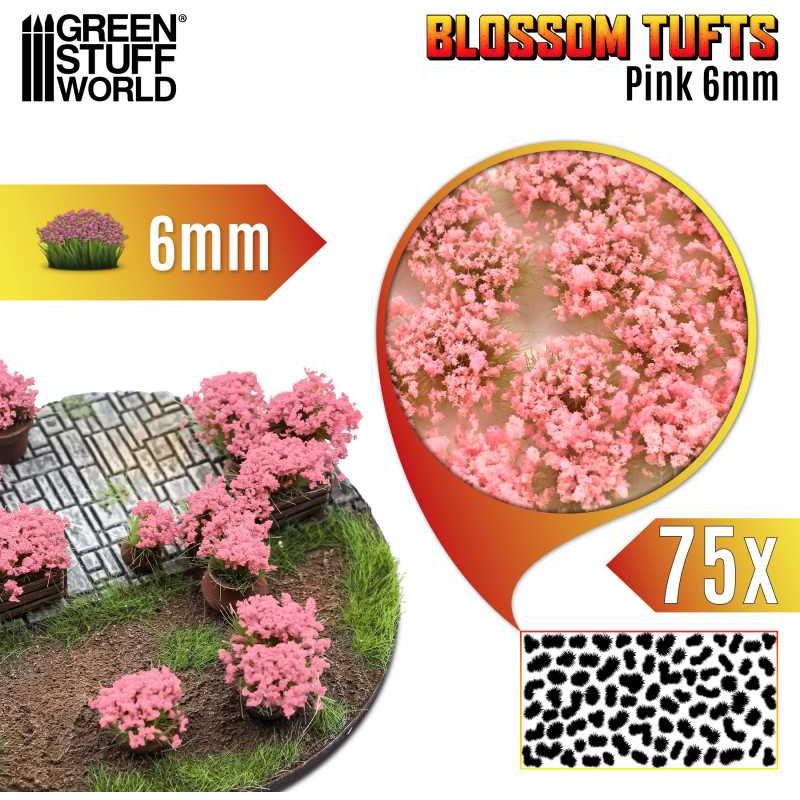 GREEN STUFF WORLD Blossom Tufts - 6mm - Pink Flowers