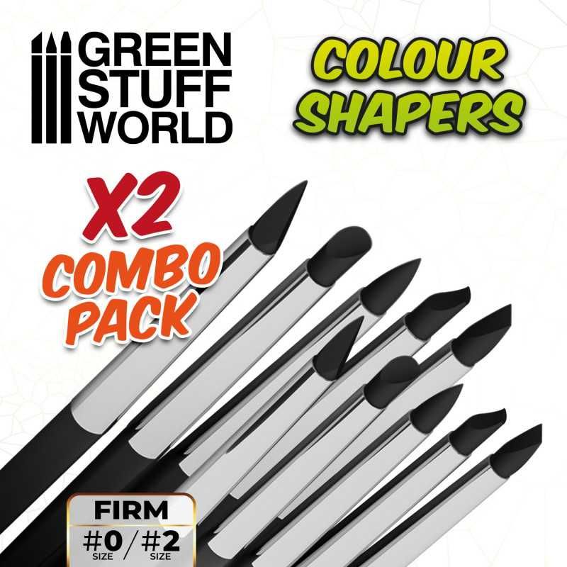 GREEN STUFF WORLD Clay Shapers - Color Shapers COMBO 0 and 2 - Black Firm