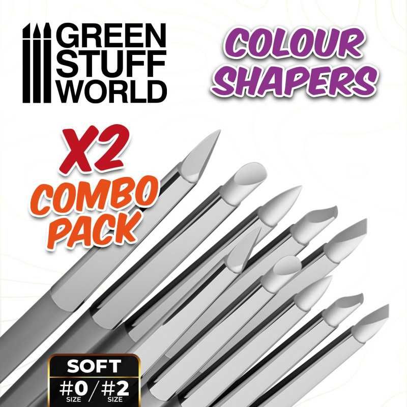 GREEN STUFF WORLD Clay Shapers - Color Shapers COMBO 0 and 2 - White Soft