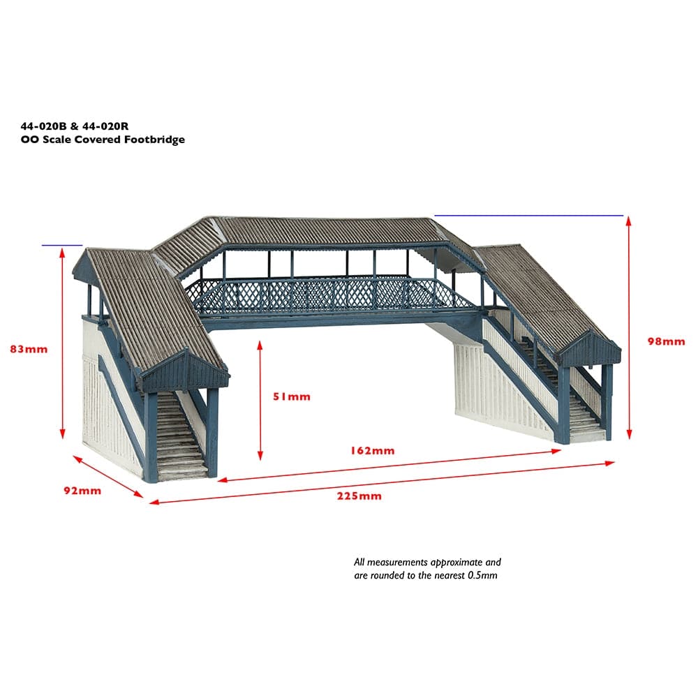 SCENECRAFT OO Covered Metal Footbridge Red and Cream