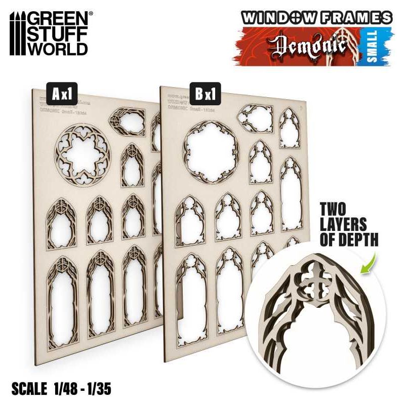 GREEN STUFF WORLD Demonic Miniature Windows - Small