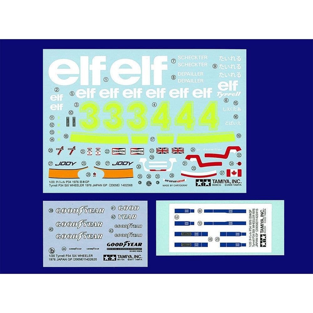 TAMIYA 1/20 Tyrrell P34 1976 Japan GP with Photo-Etch Parts