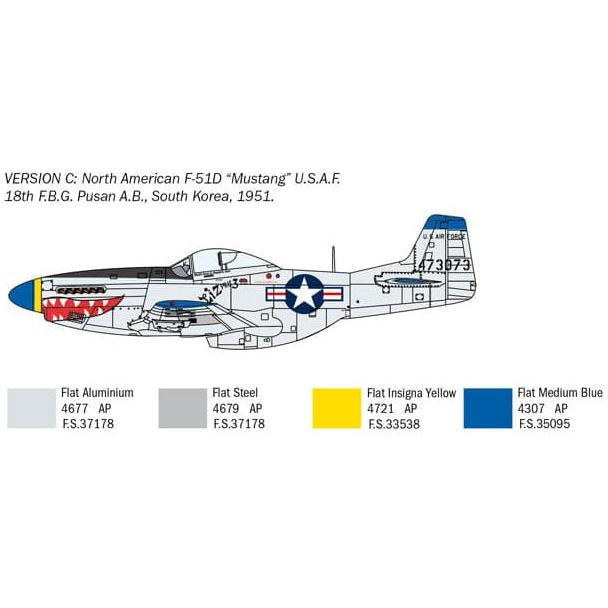 ITALERI 1/72 North American F-51D Mustang "Korean War" with Super Decal Sheet