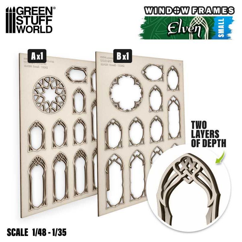 GREEN STUFF WORLD Elven Miniature Windows - Small