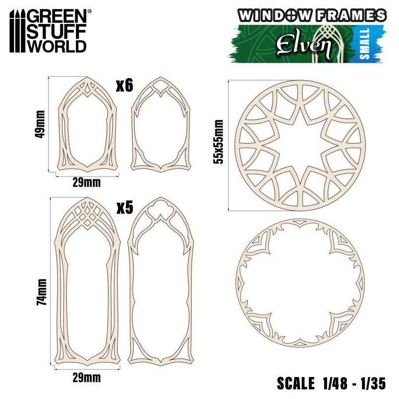 GREEN STUFF WORLD Elven Miniature Windows - Small