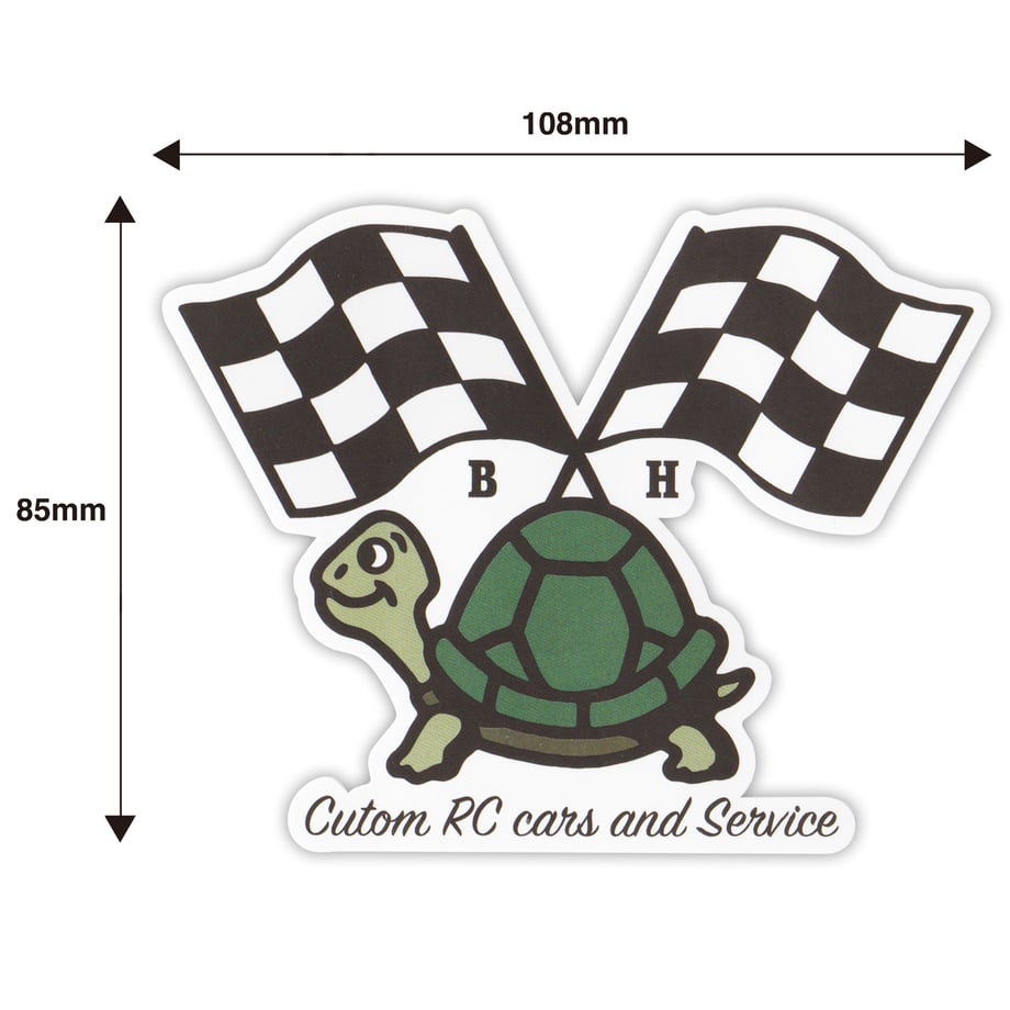 BLOCKHEAD MOTORS Checker Flag Turtle Sticker