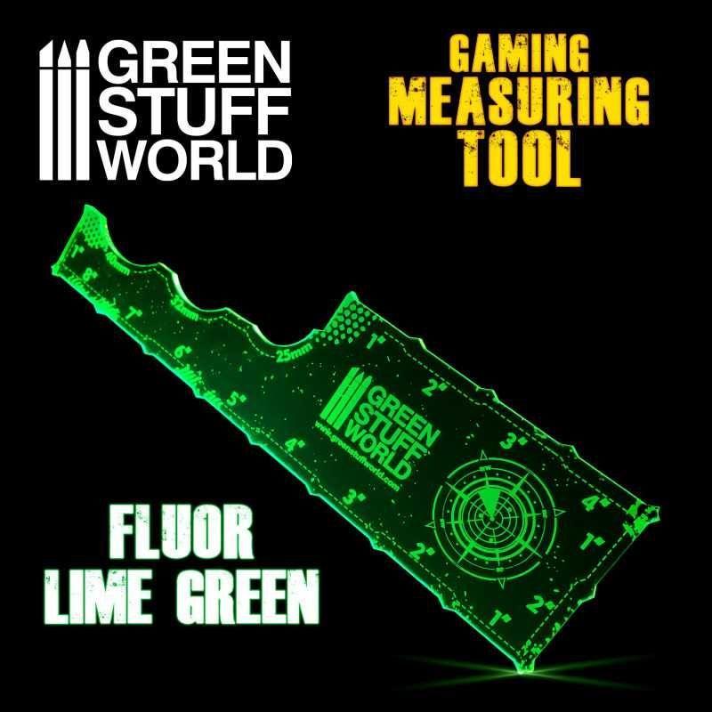 GREEN STUFF WORLD Gaming Measuring Tool - Fluor Lime Green 8 inches