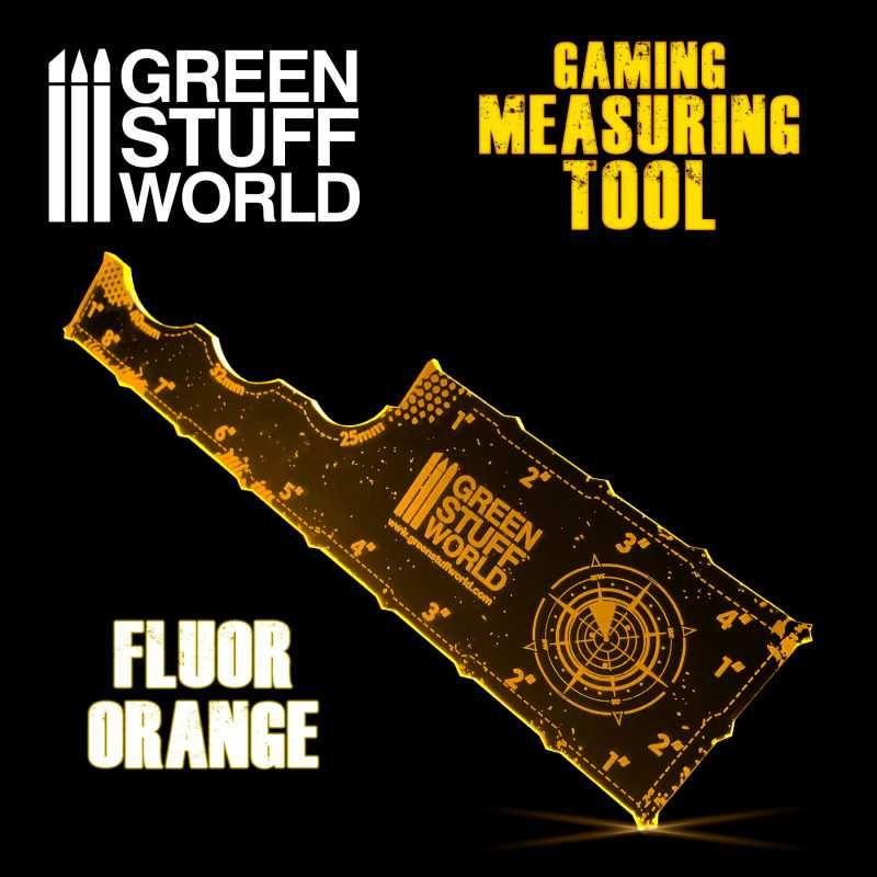 GREEN STUFF WORLD Gaming Measuring Tool - Fluor Orange 8 inches