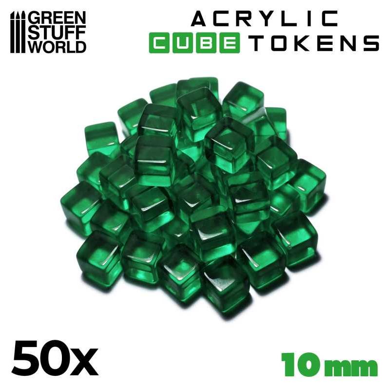 GREEN STUFF WORLD Green Acrylic Cube tokens