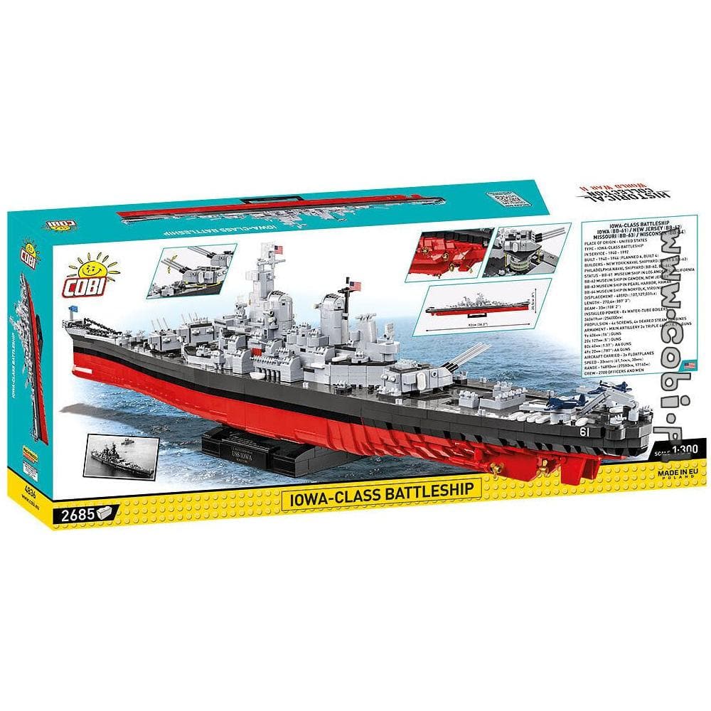 COBI World War II - Iowa-Class Battleship 4 in 1 (2685 Pieces)