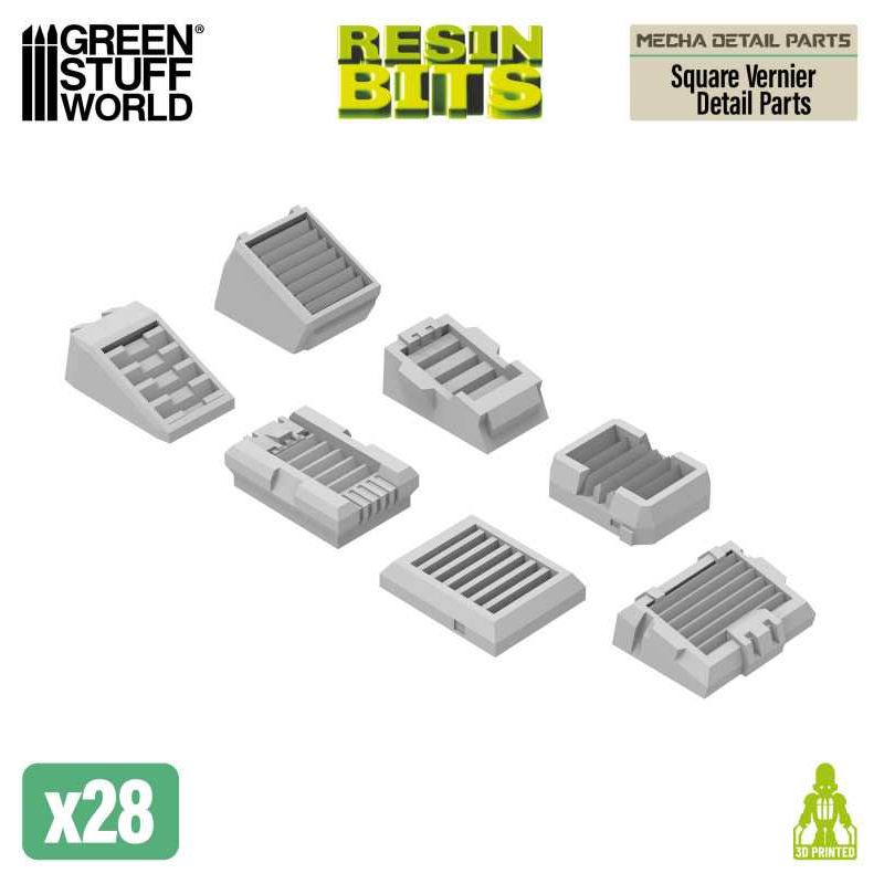 GREEN STUFF WORLD Mecha Detail Parts - Square Vernier Detail Parts