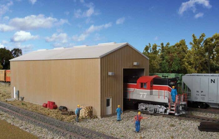 WALTHERS HO Modern Single-Track Engine House -- Kit - 11 x 4-1/4 x 4-1/4" 27.9 x 10.7 x 10.7cm