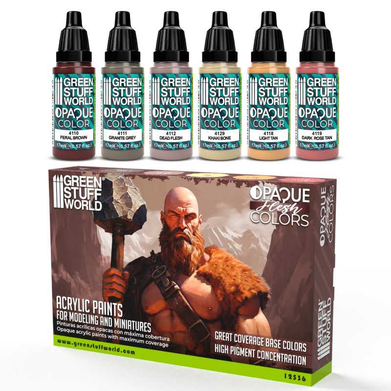 GREEN STUFF WORLD Opaque Paint Set - Flesh Colours