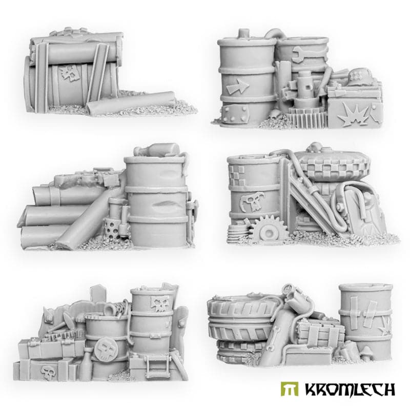 KROMLECH Orc Junk City Fuel and Ammo Piles (6)