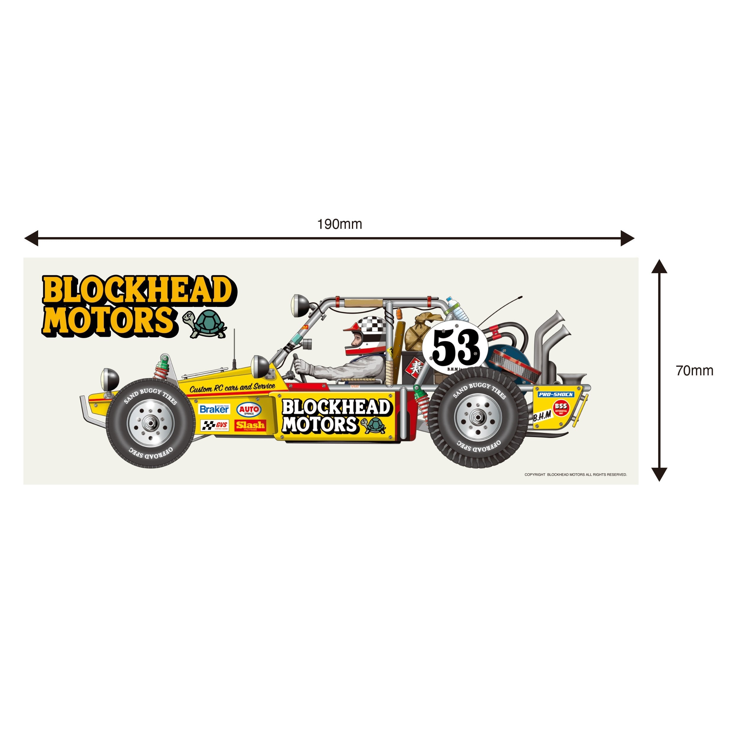 BLOCKHEAD MOTORS Vintage Buggy Stickers