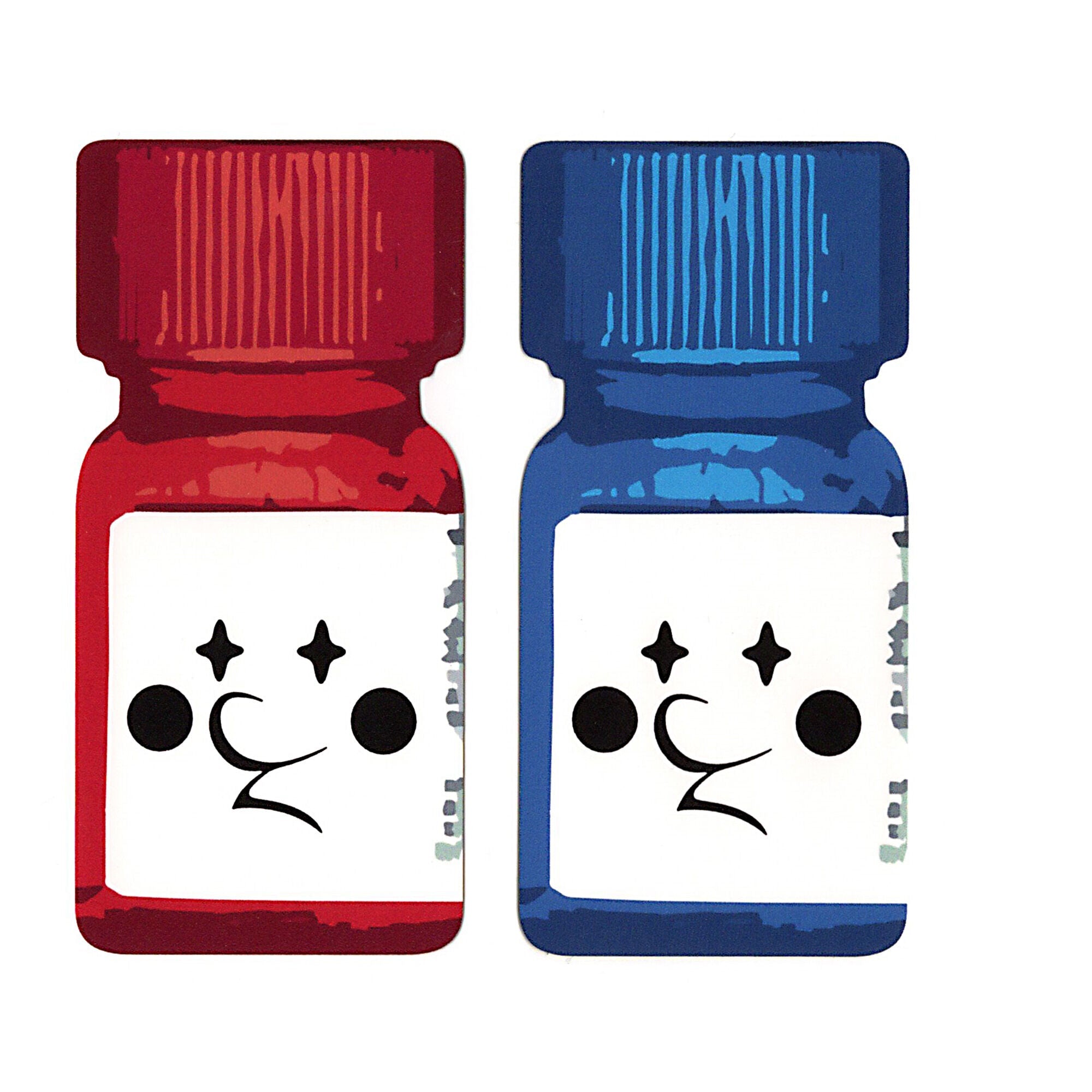 JW Bottle head sticker 2 pieces [Blue / Red]