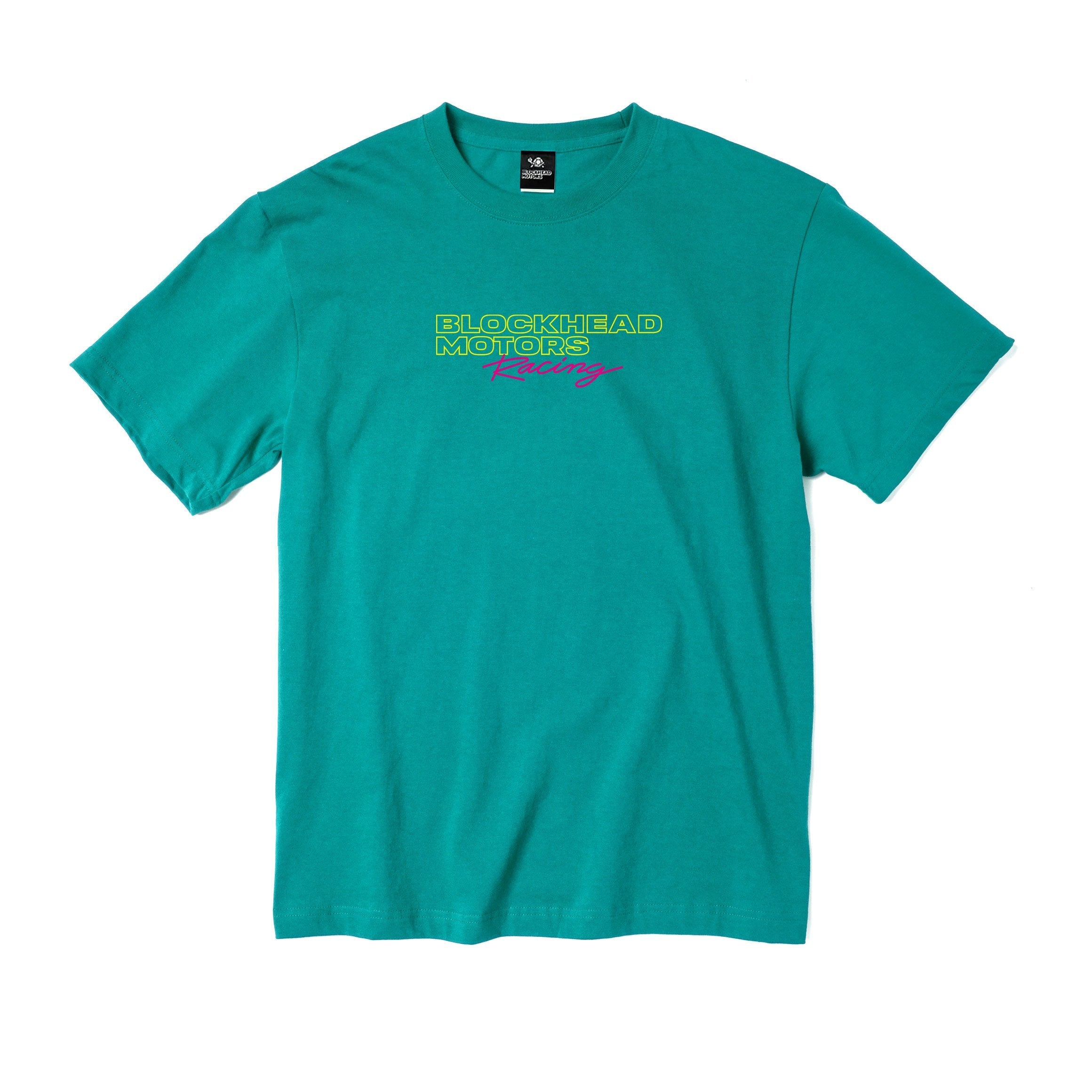 BLOCKHEAD MOTORS BH RACING T-SHIRT (BLUE-GREEN) [XL]