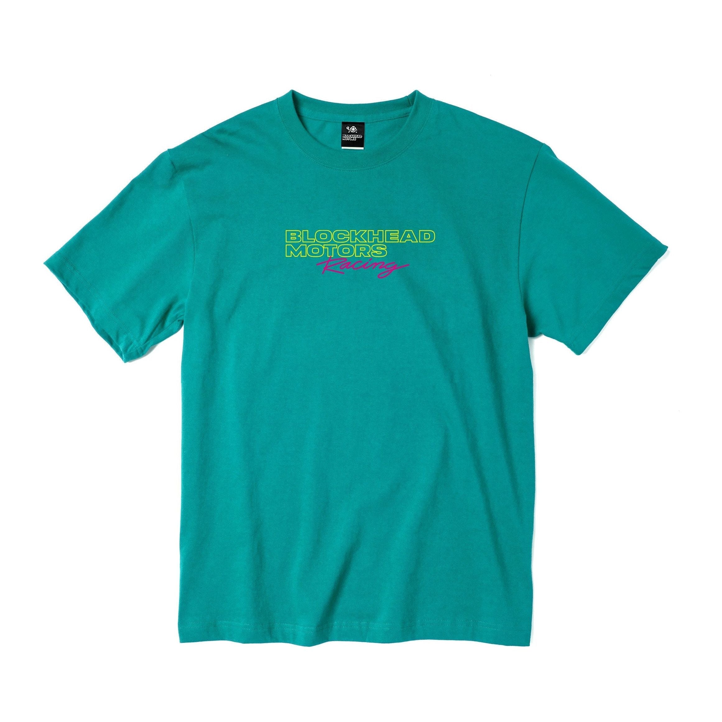 BLOCKHEAD MOTORS BH RACING T-SHIRT (BLUE-GREEN) [XL]